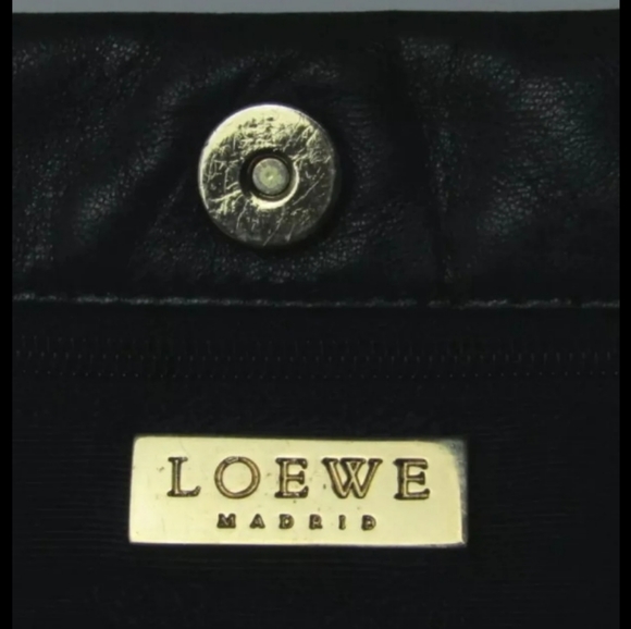 Loewe Black Authentic Black Leather Crossbody Bag Purse Gold Tone - Picture 12 of 12